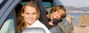 Family car hire or rental on vacation